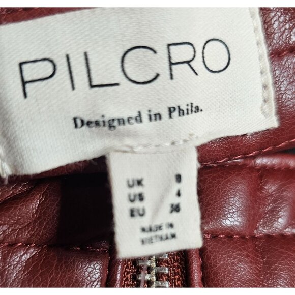 Anthropologie‎ Pilcro Womens 4 Fit and Flare Faux Leather Mini Skirt NWT - Picture 10 of 11